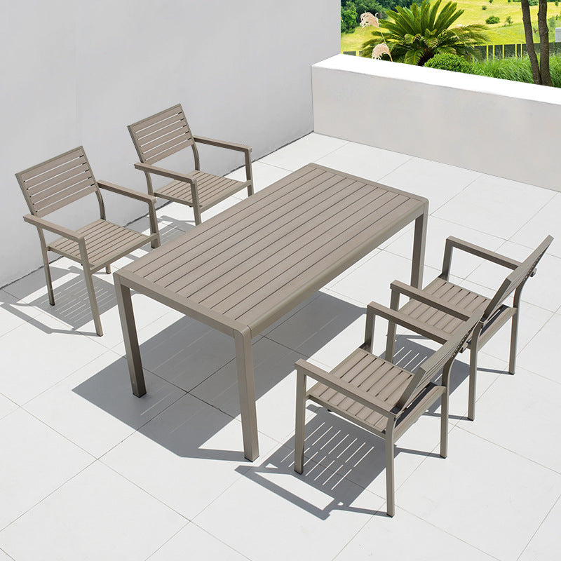 Minimalist Plastic Wood Table — Square Table
