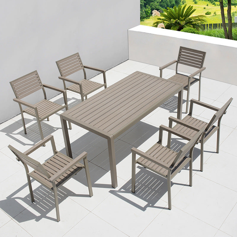 Minimalist Plastic Wood Table — Rectangular Table