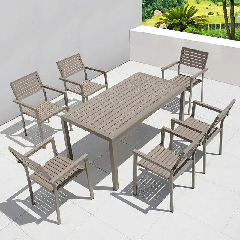 Minimalist Plastic Wood Table — Rectangular Table