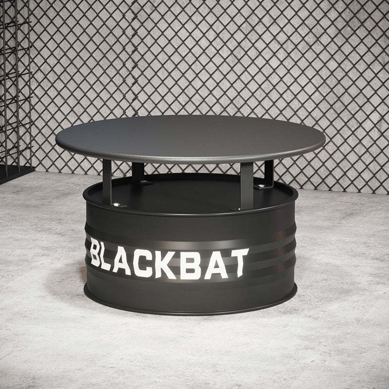 Industrial Drum Iron Leather Coffee Table Set