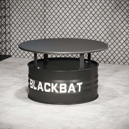 Industrial Drum Iron Leather Coffee Table Set