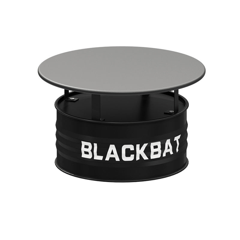 Industrial Drum Iron Leather Coffee Table Set