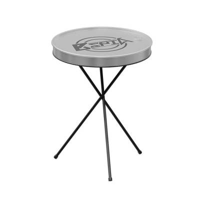Industrial Iron Leather Drum Coffee Table
