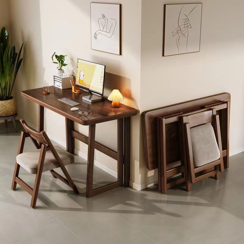 Modern Rubber Wood Foldable Desk