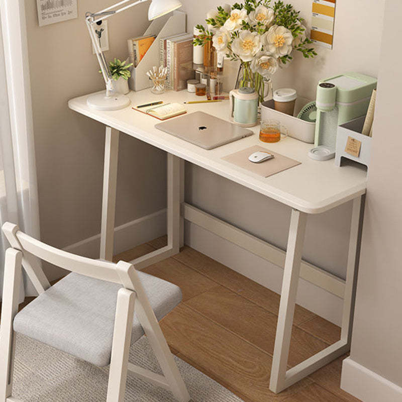 Modern Rubber Wood Foldable Desk — Without Desk Chair / White