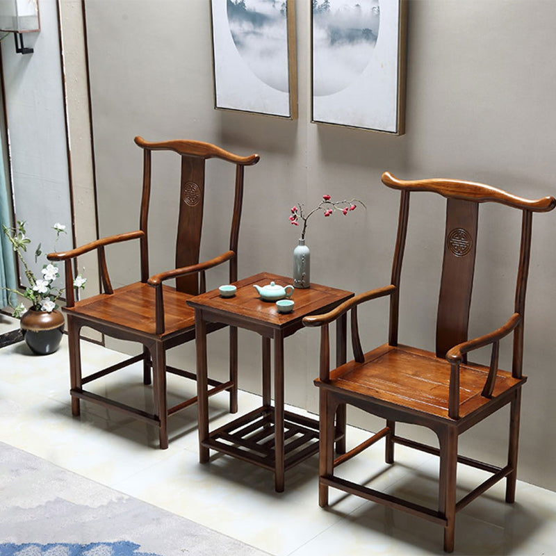 Chinese Solid Wood Carved Coffee Table Set