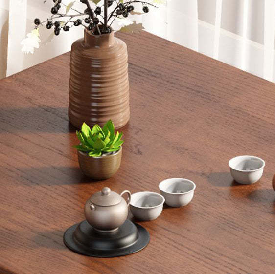 Japanese Rattan Rubber Wood Square Storage Coffee Table