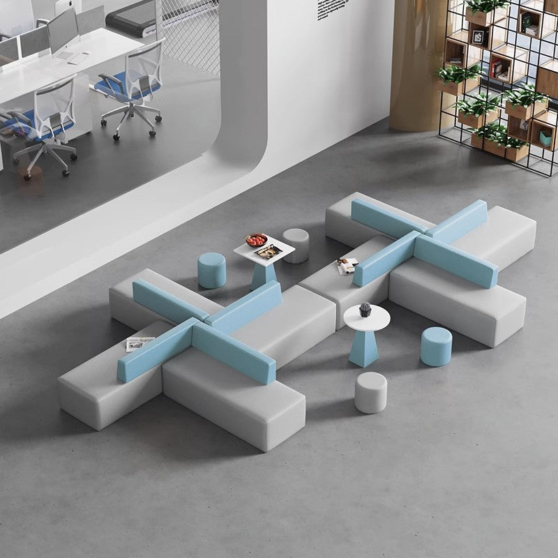 Scandinavian Leather Wood Coffee Table Chair Set