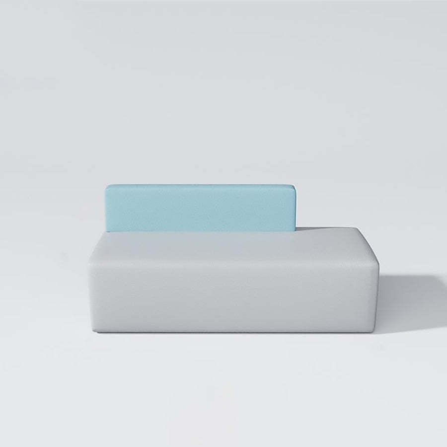 Gray nordic set coffee tables — Rectangular Back Sofa - Left