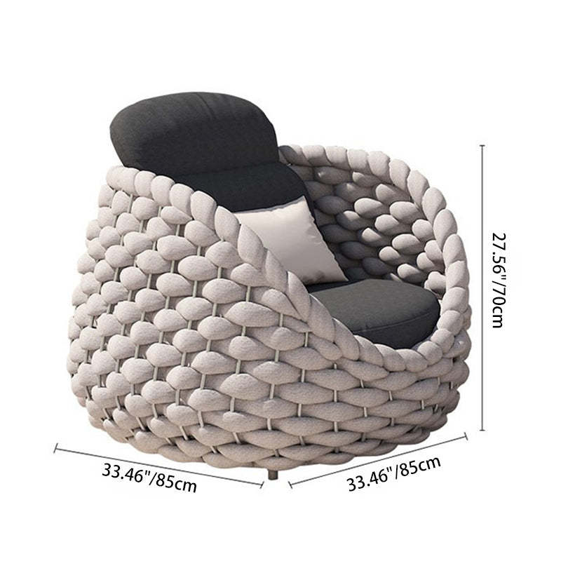 Scandinavian Weaving Fabric Arc Outdoor Coffee Table