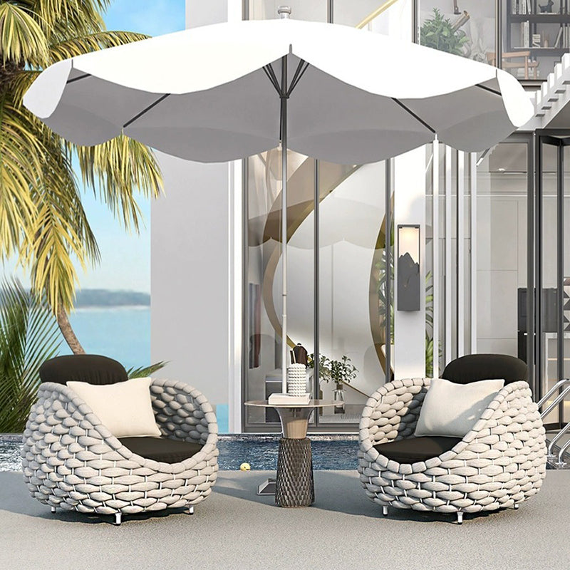 Scandinavian Weaving Fabric Arc Outdoor Coffee Table — Table / Dark Gray