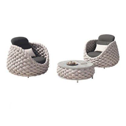 Scandinavian Weaving Fabric Arc Outdoor Coffee Table