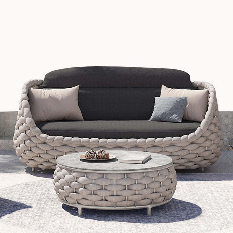 Scandinavian Weaving Fabric Arc Outdoor Coffee Table