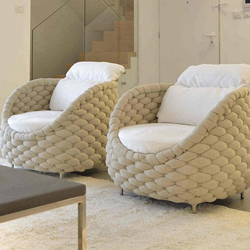 Scandinavian Weaving Fabric Arc Outdoor Coffee Table