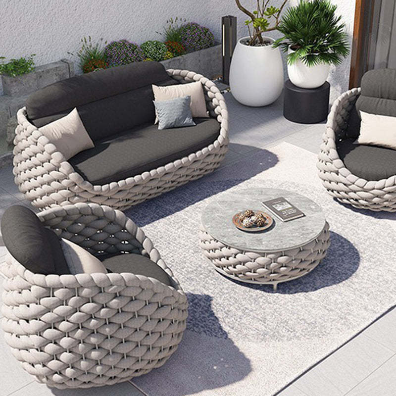 Scandinavian Weaving Fabric Arc Outdoor Coffee Table