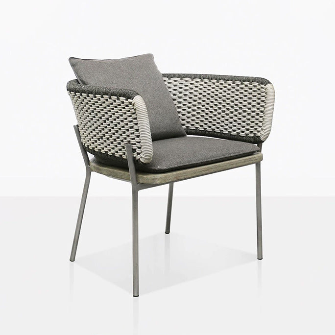 Scandinavian Weaving Rope Slab Outdoor Coffee Table