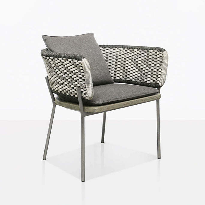 Scandinavian Weaving Rope Slab Outdoor Coffee Table