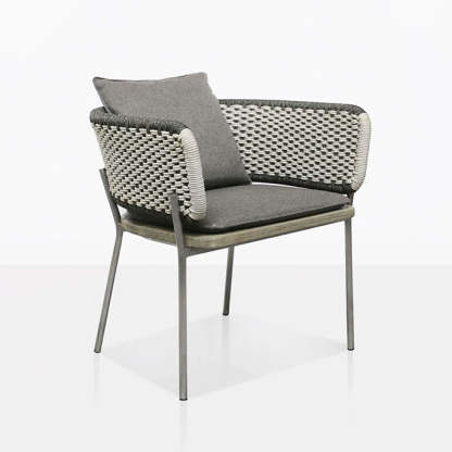 Scandinavian Weaving Rope Slab Outdoor Coffee Table
