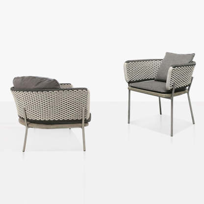 Scandinavian Weaving Rope Slab Outdoor Coffee Table