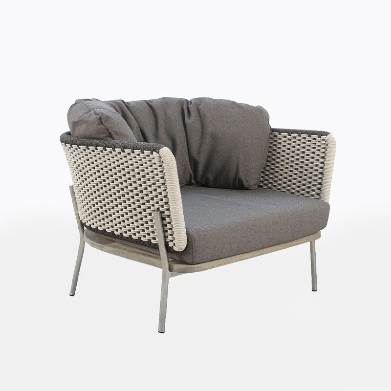 Scandinavian Weaving Rope Slab Outdoor Coffee Table — Table - B