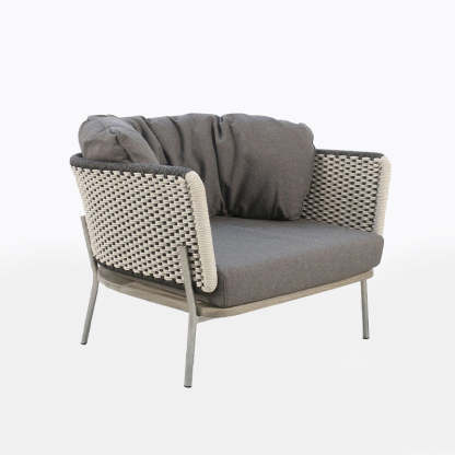 Scandinavian Weaving Rope Slab Outdoor Coffee Table — Table - B