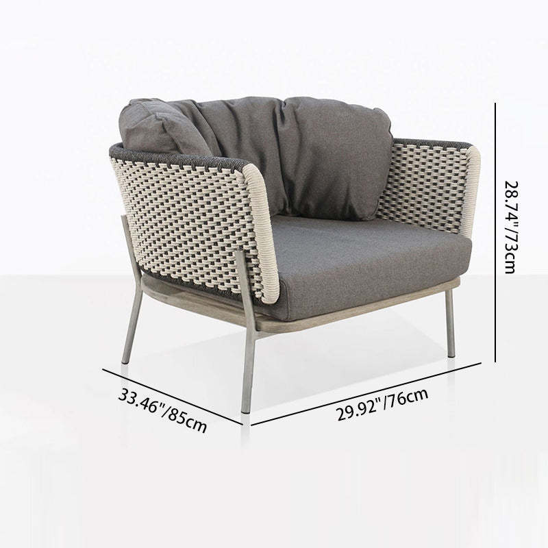 Scandinavian Weaving Rope Slab Outdoor Coffee Table