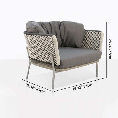 Scandinavian Weaving Rope Slab Outdoor Coffee Table