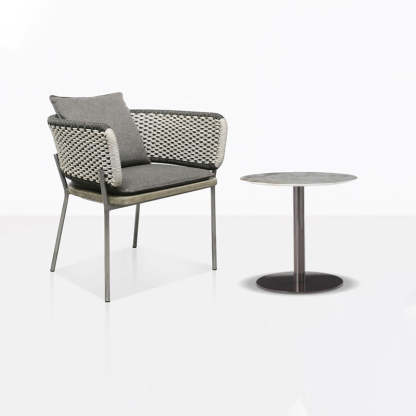 Scandinavian Weaving Rope Slab Outdoor Coffee Table