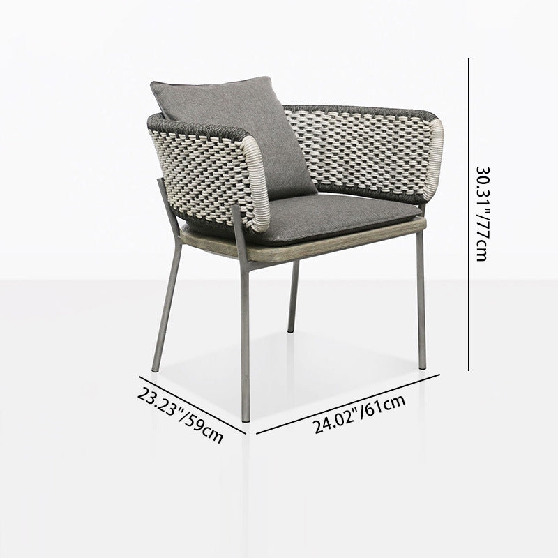 Scandinavian Weaving Rope Slab Outdoor Coffee Table