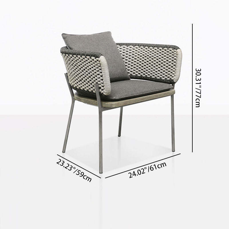 Scandinavian Weaving Rope Slab Outdoor Coffee Table