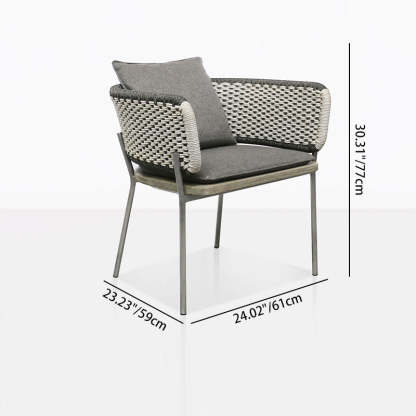 Scandinavian Weaving Rope Slab Outdoor Coffee Table