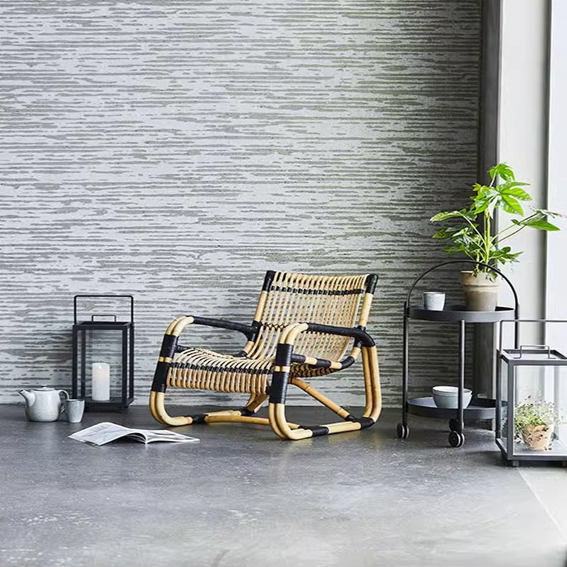 Japanese Imitation Rattan Glass Coffee Table