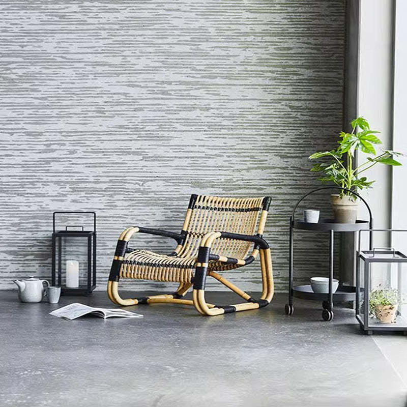 Japanese Imitation Rattan Glass Coffee Table