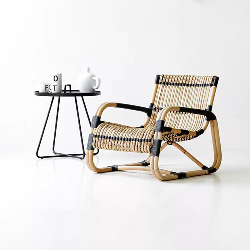 Japanese Imitation Rattan Glass Coffee Table