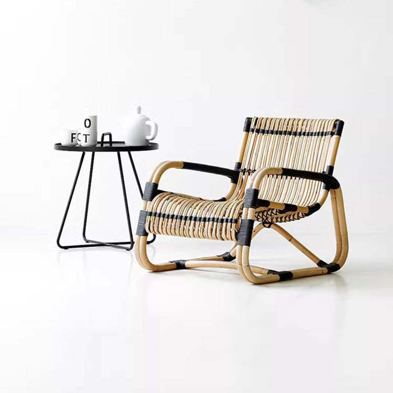 Japanese Imitation Rattan Glass Coffee Table