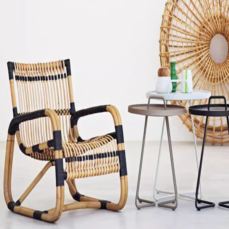 Japanese Imitation Rattan Glass Coffee Table