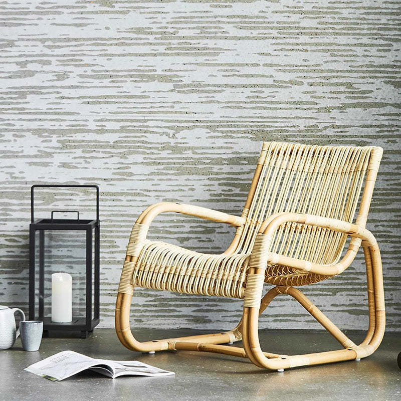 Japanese Imitation Rattan Glass Coffee Table