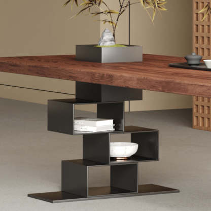 Retro Wood Acrylic Jackpot Leg Coffee Table