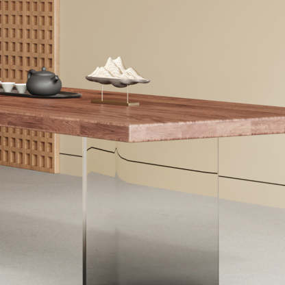 Retro Wood Acrylic Jackpot Leg Coffee Table