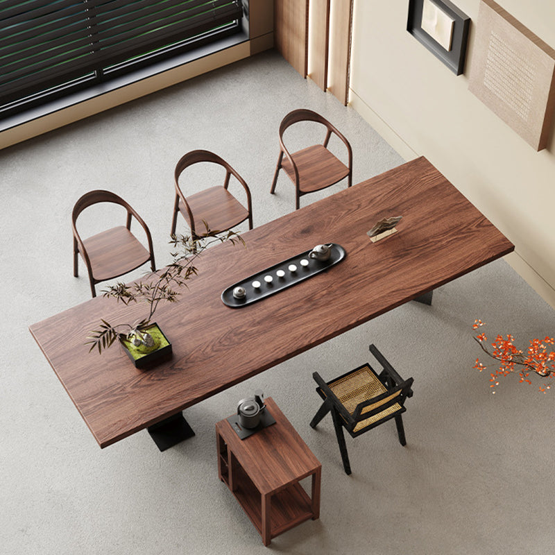 Retro Wood Acrylic Jackpot Leg Coffee Table — Chair B - Walnut
