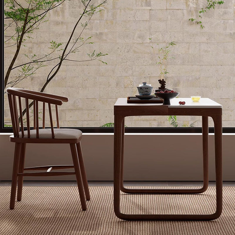 Chinese Slab Wood Coffee Table Chair Set — 2 Chairs
