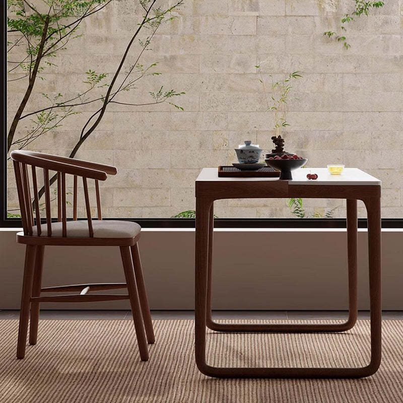 Chinese Slab Wood Coffee Table Chair Set — 2 Chairs