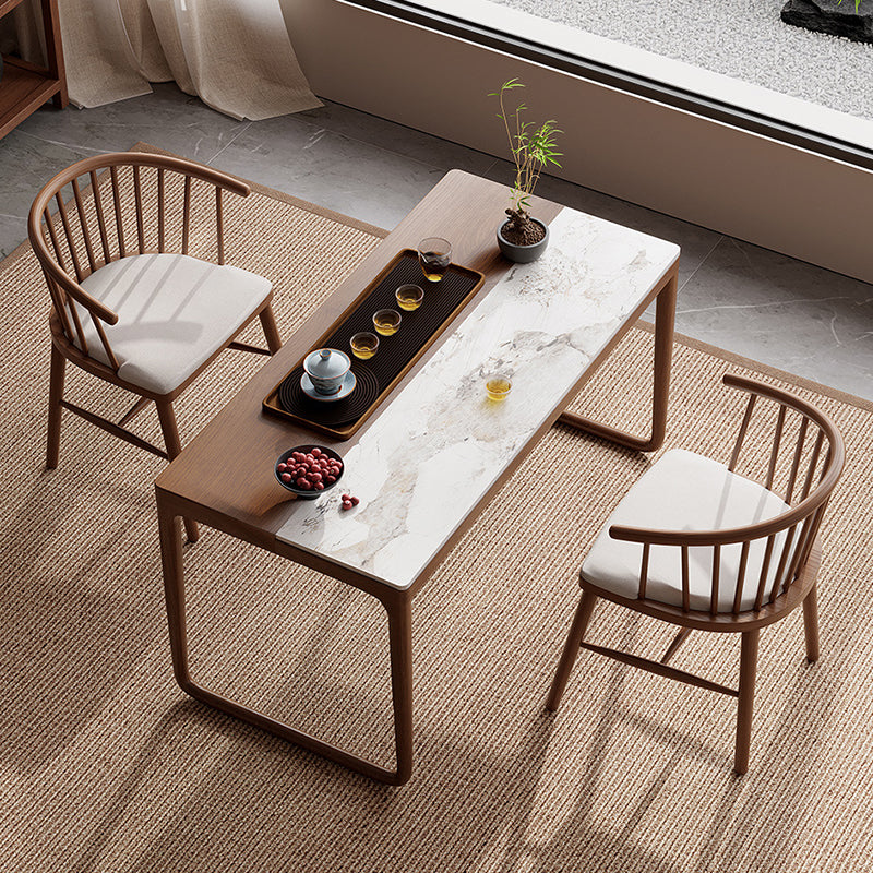 Chinese Slab Wood Coffee Table Chair Set