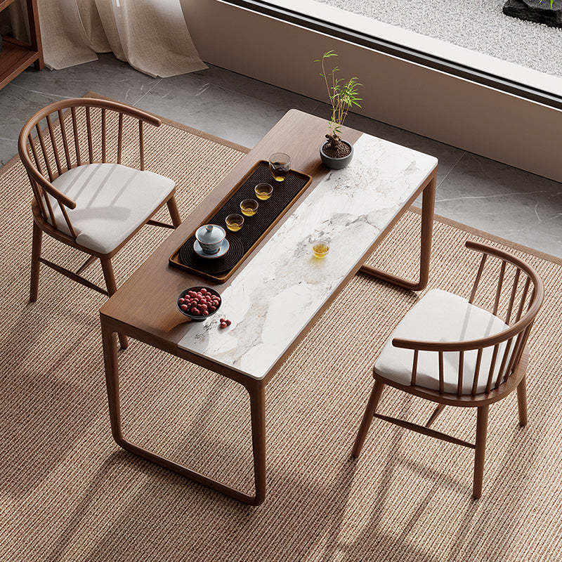 Chinese Slab Wood Coffee Table Chair Set