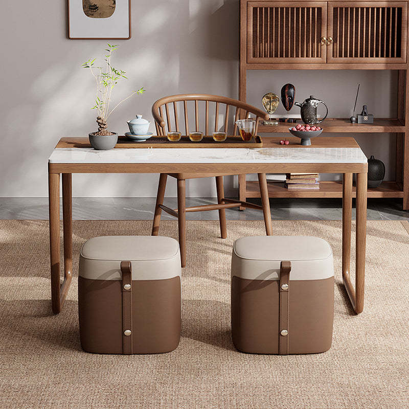 Chinese Slab Wood Coffee Table Chair Set