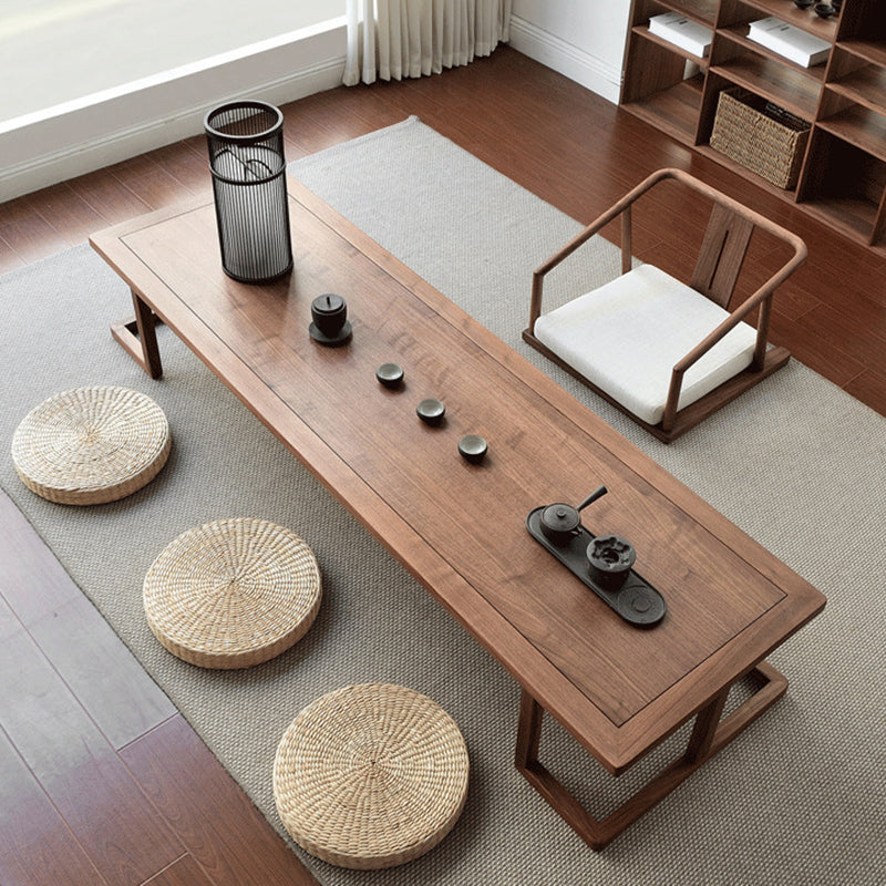 Japanese Ash Wood Low Coffee Table Chair Set — Table - Large / Wood