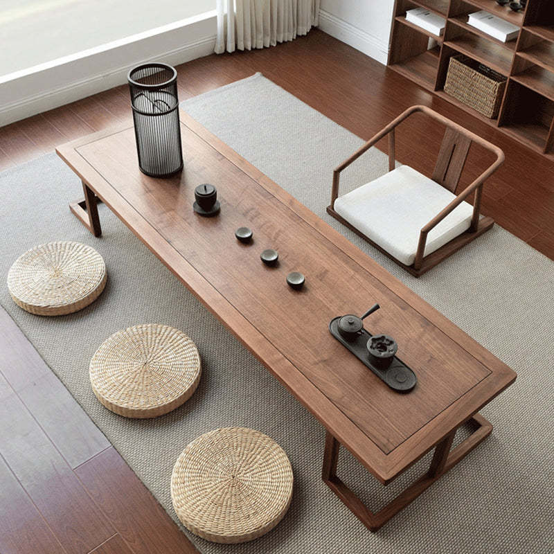 Japanese Ash Wood Low Coffee Table Chair Set — Table - Large / Wood