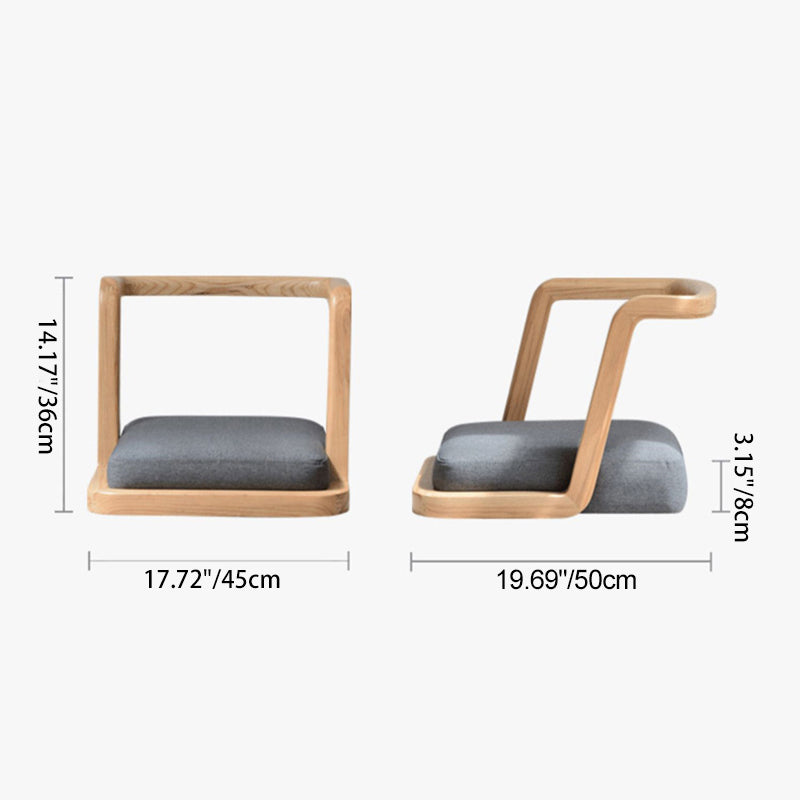 Japanese Ash Wood Low Coffee Table Chair Set
