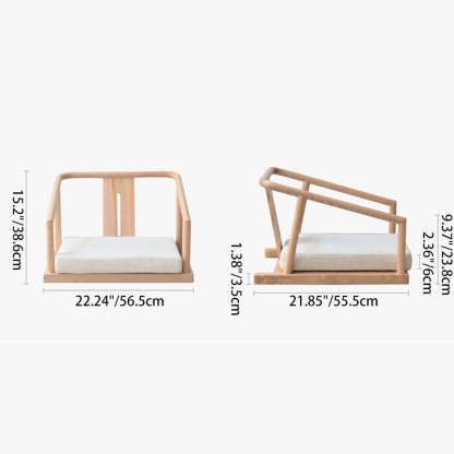 Japanese Ash Wood Low Coffee Table Chair Set