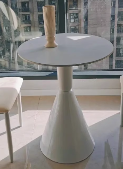 Minimalist Conical Rock Slab Iron Dining Table